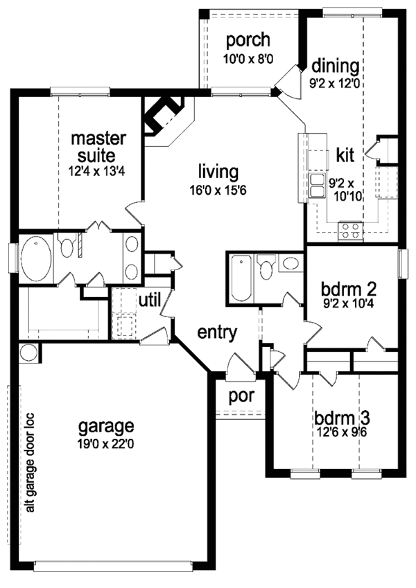 Home Plan - Traditional Floor Plan - Main Floor Plan #84-669