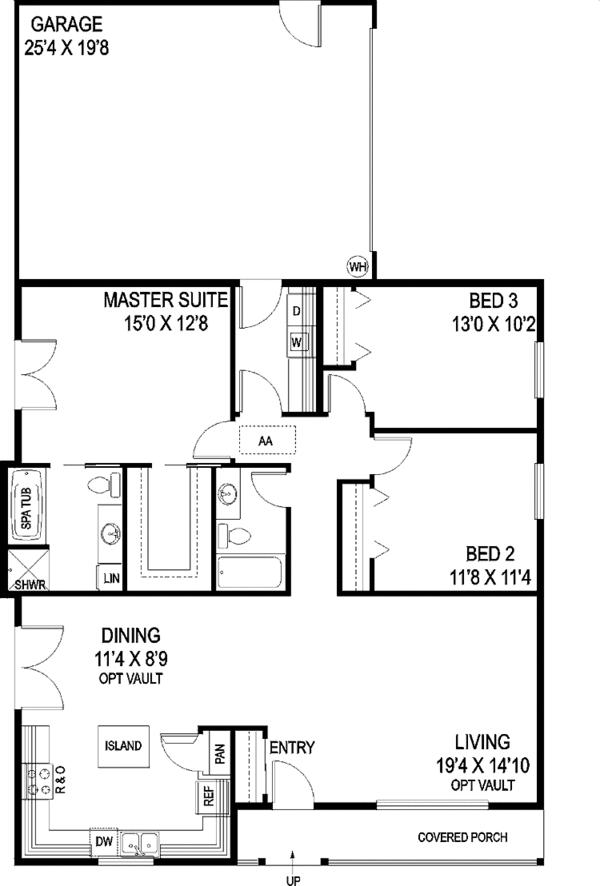 Architectural House Design - Ranch Floor Plan - Main Floor Plan #60-721