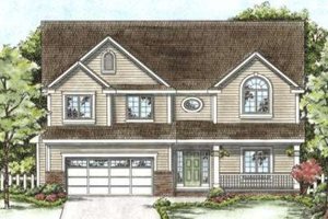 Exterior - Front Elevation 3 for Country House Plan #20-1665 - 4 bed, 4 bath