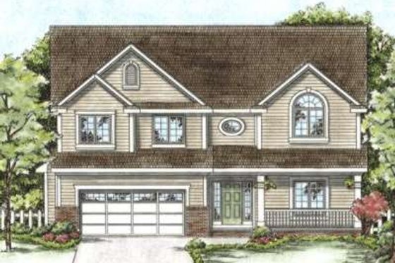 Exterior - Front Elevation 3 for Country House Plan #20-1665 - 4 bed, 4 bath