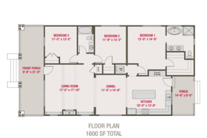 Floor Plan - Main Floor for Bungalow House Plan #461-67 - 3 bed, 2 bath