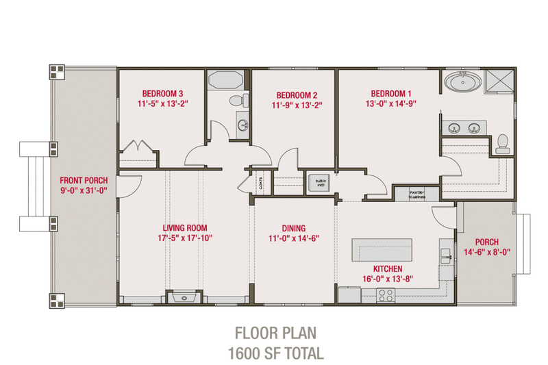 House Plan Design - Floor Plan - Main Floor for Bungalow House Plan #461-67 - 3 bed, 2 bath