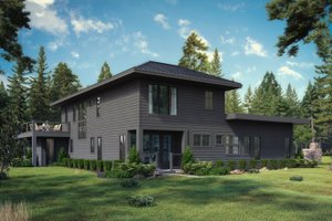 Exterior - Rear Elevation for Contemporary House Plan #942-64 - 3 bed, 2.5 bath