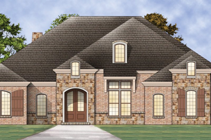Home Plan - Exterior - Front Elevation for European House Plan #119-418 - 3 bed, 2.5 bath