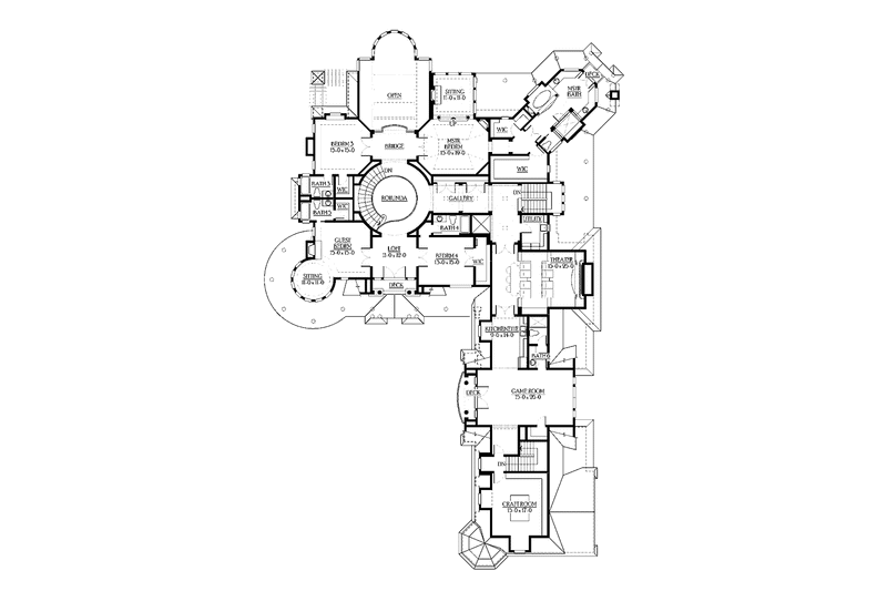 Home Plan - Floor Plan - Upper Floor for Craftsman House Plan #132-508 - 4 bed, 5 bath
