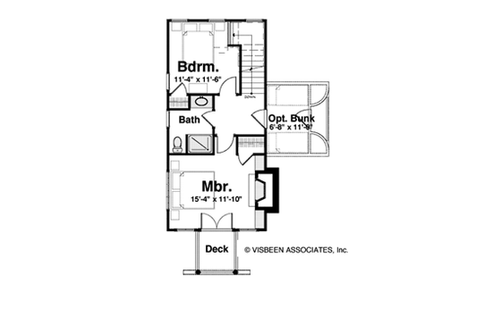 Floor Plan - Upper Floor for Cabin House Plan #928-246 - 2 bed, 1.5 bath