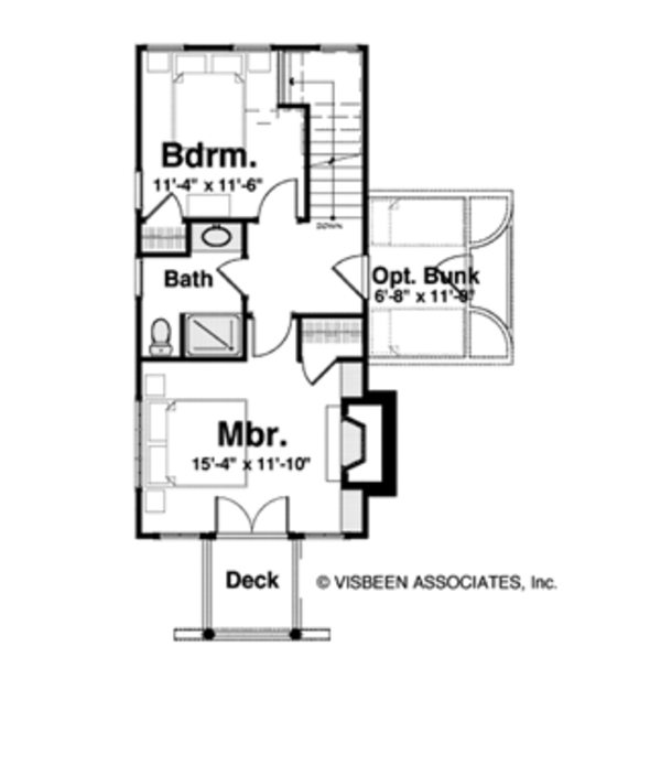 Architectural House Design - Cabin Floor Plan - Upper Floor Plan #928-246