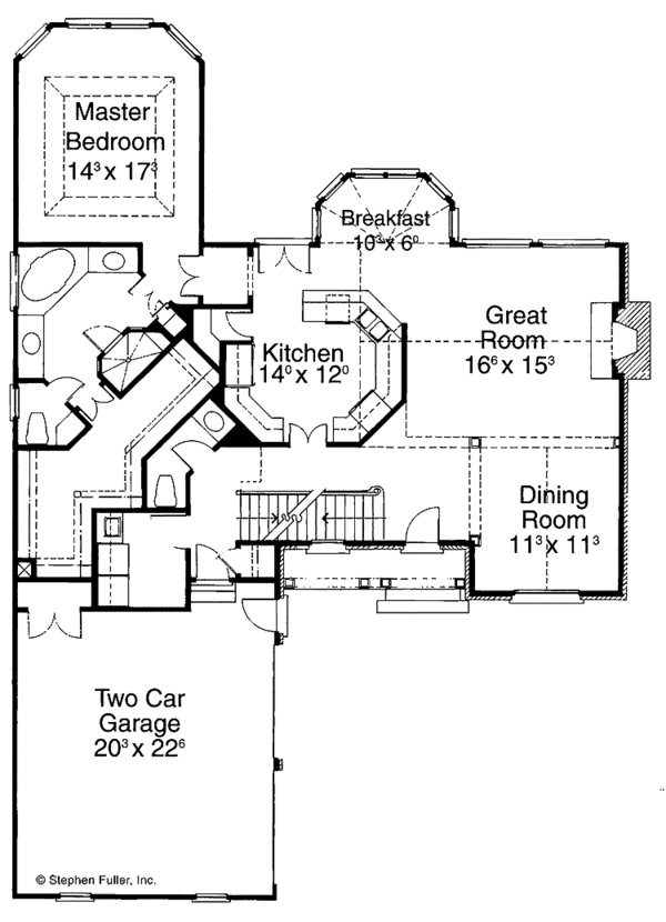 Architectural House Design - Colonial Floor Plan - Main Floor Plan #429-217