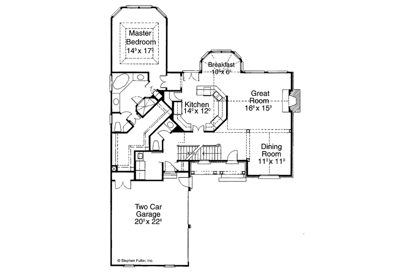 Dream House Plan - Floor Plan - Main Floor for Colonial House Plan #429-217 - 3 bed, 2.5 bath