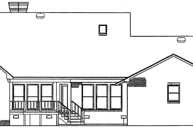 Home Plan - Exterior - Rear Elevation for Country House Plan #45-437 - 3 bed, 2 bath