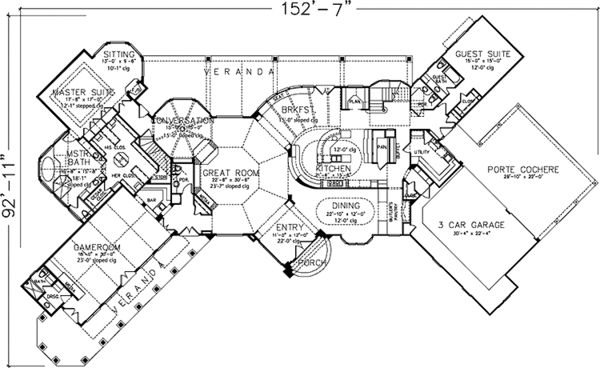 Home Plan - European Floor Plan - Main Floor Plan #1021-9