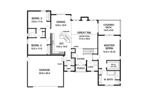 Floor Plan - Main Floor for Ranch House Plan #1010-104 - 3 bed, 2.5 bath