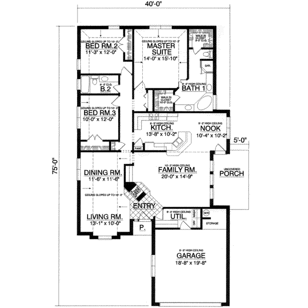 House Blueprint - European Floor Plan - Main Floor Plan #40-361