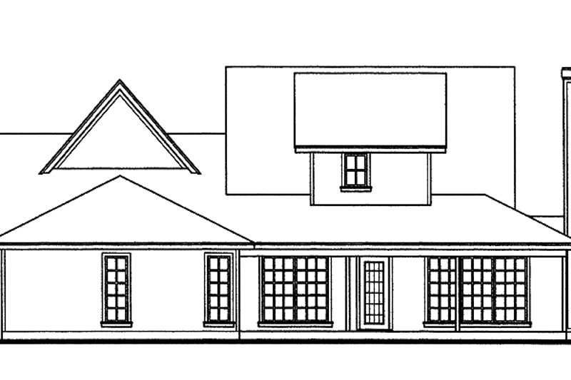House Design - Exterior - Rear Elevation for Country House Plan #42-597 - 3 bed, 2.5 bath