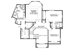 Floor Plan - Upper Floor for Traditional House Plan #17-2823 - 3 bed, 2.5 bath