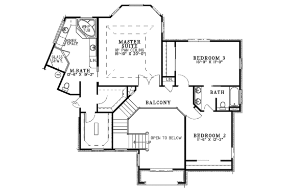 Floor Plan - Upper Floor for Traditional House Plan #17-2823 - 3 bed, 2.5 bath