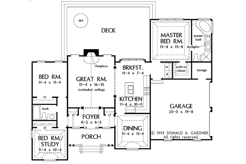 Architectural House Design - Floor Plan - Main Floor for Country House Plan #929-168 - 3 bed, 2 bath