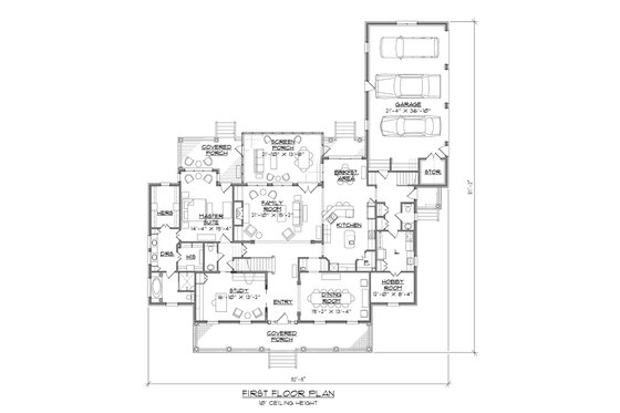 Floor Plan - Main Floor for Country House Plan #1054-75 - 5 bed, 4 bath