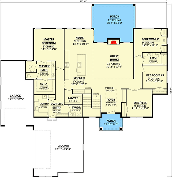 Home Plan - Craftsman Floor Plan - Main Floor Plan #1089-13
