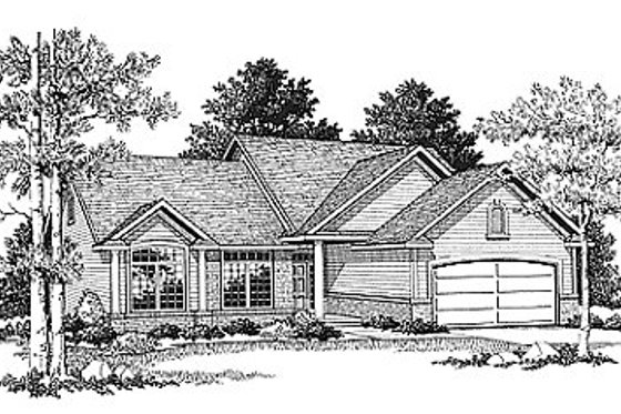 Exterior - Front Elevation for Traditional House Plan #70-140 - 3 bed, 2 bath