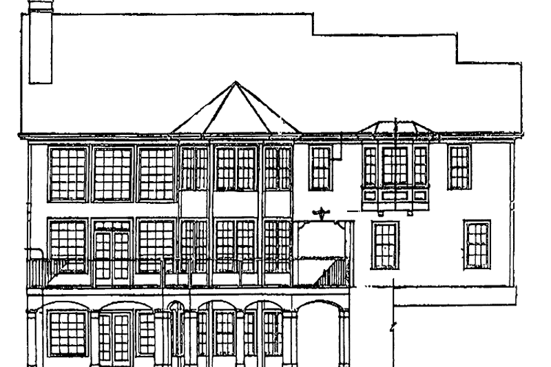 Home Plan - Exterior - Rear Elevation for Colonial House Plan #429-128 - 4 bed, 3.5 bath