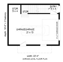 Floor Plan - Main Floor for Contemporary House Plan #932-461, 1 bath