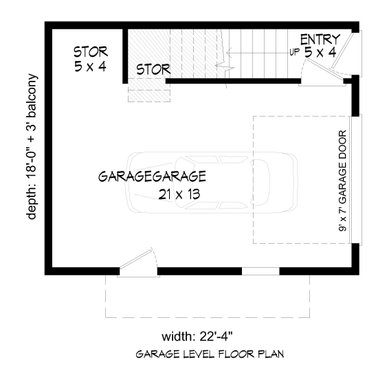 Floor Plan - Main Floor for Contemporary House Plan #932-461, 1 bath