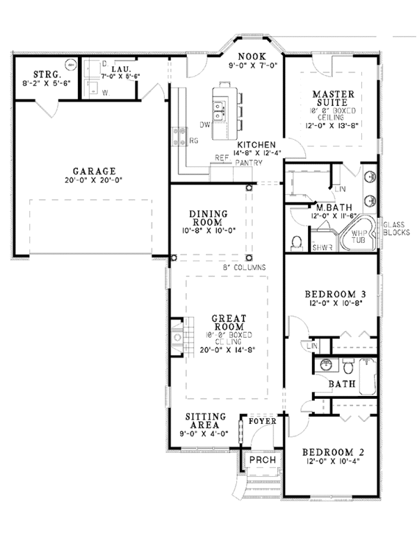 Dream House Plan - Ranch Floor Plan - Main Floor Plan #17-3219