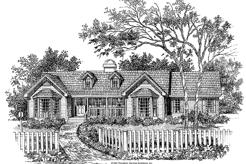 Dream House Plan - Exterior - Front Elevation 3 for Country House Plan #929-106 - 3 bed, 2 bath