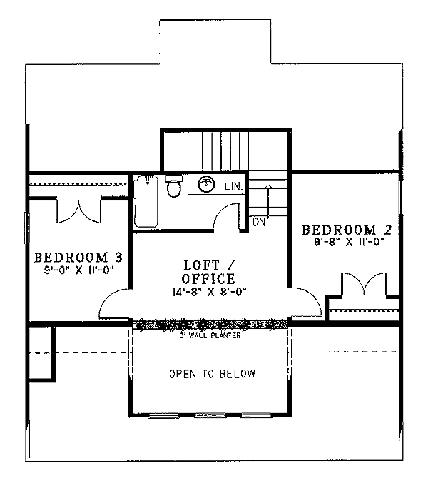 Colonial Floor Plan - Upper Floor Plan #17-237