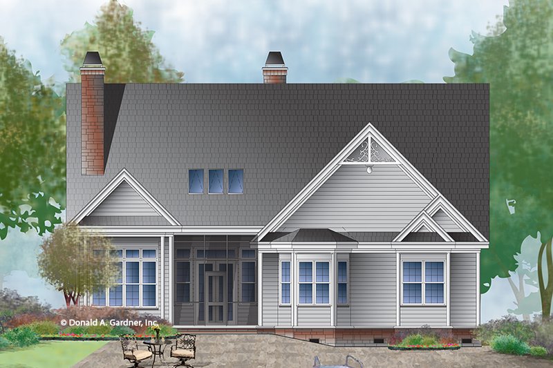 Dream House Plan - Exterior - Rear Elevation for Ranch House Plan #929-994 - 3 bed, 2.5 bath