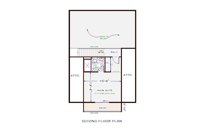 House Design - Floor Plan - Upper Floor for Cottage House Plan #3-346 - 3 bed, 2 bath