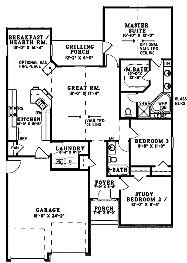 Architectural House Design - Ranch Floor Plan - Main Floor Plan #17-3224