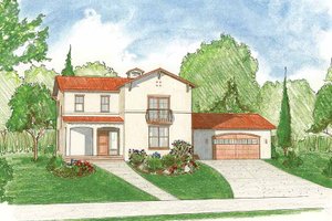 Mediterranean Exterior - Front Elevation Plan #1042-2
