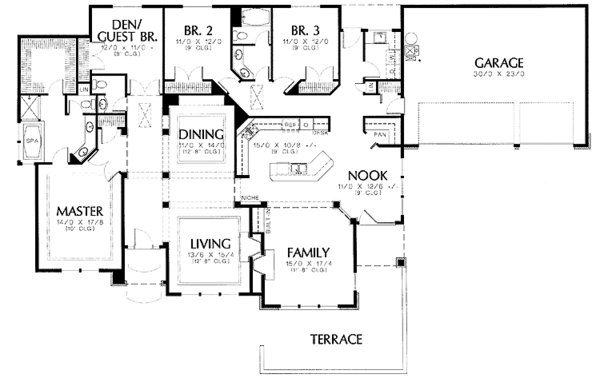 Architectural House Design - Prairie Floor Plan - Main Floor Plan #48-772