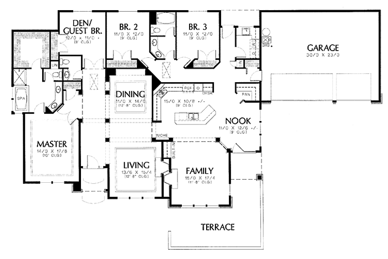 Architectural House Design - Floor Plan - Main Floor for Prairie House Plan #48-772 - 4 bed, 2.5 bath