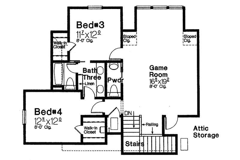 Home Plan - Floor Plan - Upper Floor for Country House Plan #310-1193 - 5 bed, 3 bath