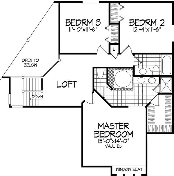 House Plan Design - European Floor Plan - Upper Floor Plan #320-686
