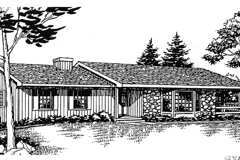 Architectural House Design - Ranch Exterior - Front Elevation Plan #314-257