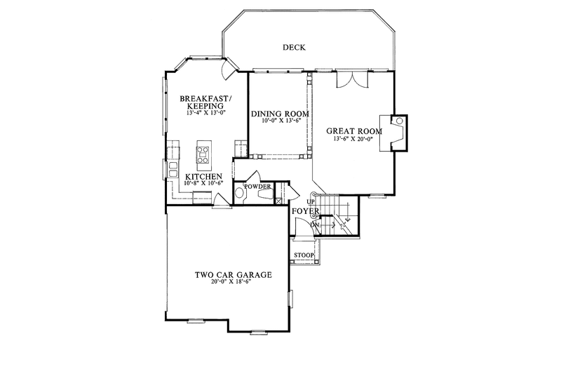 Dream House Plan - Floor Plan - Main Floor for Country House Plan #429-83 - 3 bed, 2.5 bath