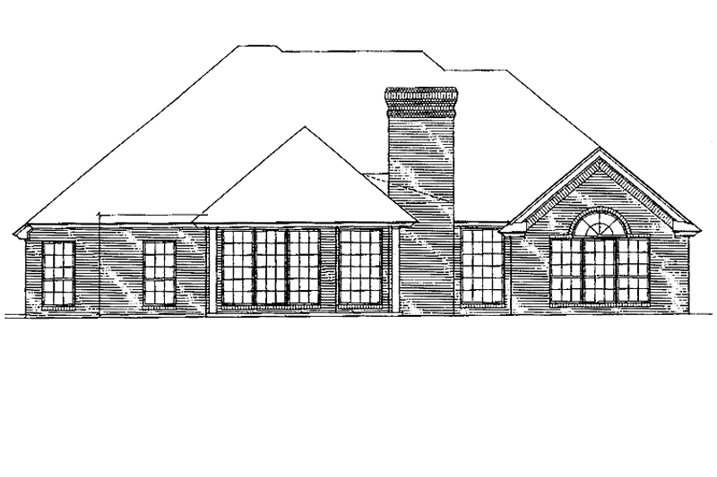 Architectural House Design - Exterior - Rear Elevation for European House Plan #310-1007 - 3 bed, 2.5 bath