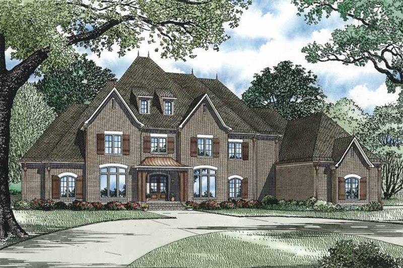 House Blueprint - European Exterior - Front Elevation Plan #17-3329