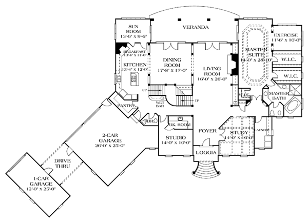 Home Plan - Mediterranean Floor Plan - Main Floor Plan #453-193