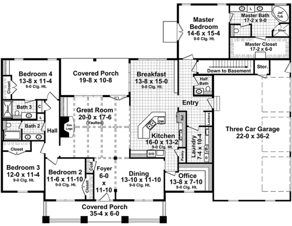 House Plan Design - Craftsman Floor Plan - Main Floor Plan #21-434