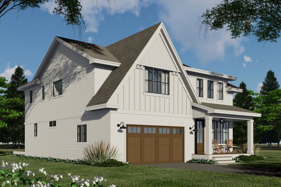Exterior - Front Elevation 3 for Farmhouse House Plan #51-1214 - 4 bed, 3.5 bath