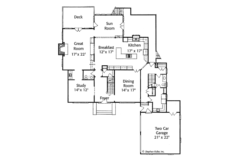 Home Plan - Floor Plan - Main Floor for European House Plan #429-149 - 4 bed, 4 bath