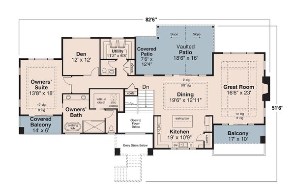 House Blueprint - Modern Floor Plan - Upper Floor Plan #124-1457