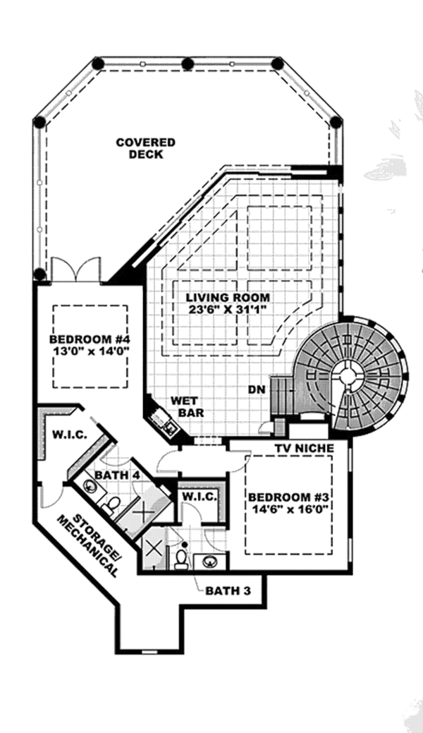 Dream House Plan - Mediterranean Floor Plan - Upper Floor Plan #1017-43