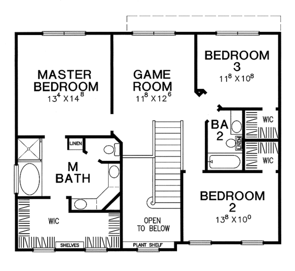 House Plan Design - Craftsman Floor Plan - Upper Floor Plan #472-184