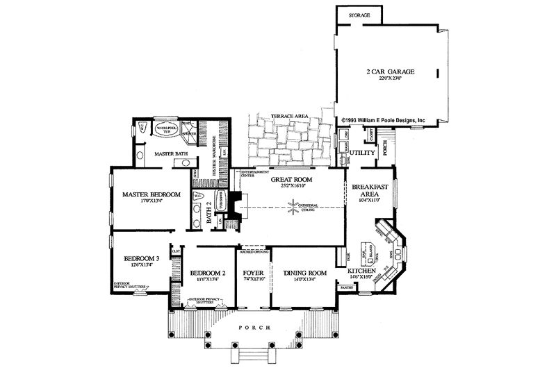 Home Plan - Floor Plan - Main Floor for Classical House Plan #137-331 - 3 bed, 2 bath